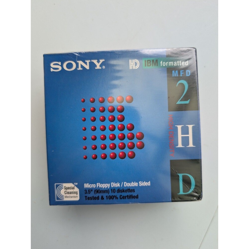 Sony 10 Pack 3.5" HD 1.44MB MFD-2HDCF IBM Formatted Floppy Disks Sealed NOS